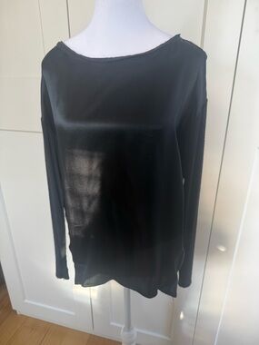 Vince Black Long-Sleeve Lightweight Top